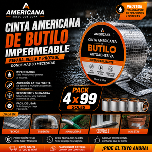 CINTA IMPERMEABLE MULTIFUNCIONAL AMERICANA BUTILO AUTOADHESIVO