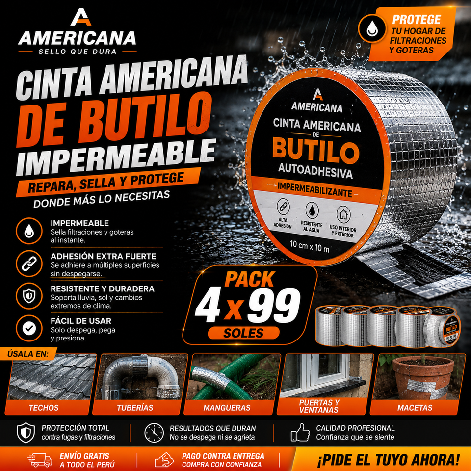 CINTA BUTILO AUTOADHESIVO 10CM * 10M