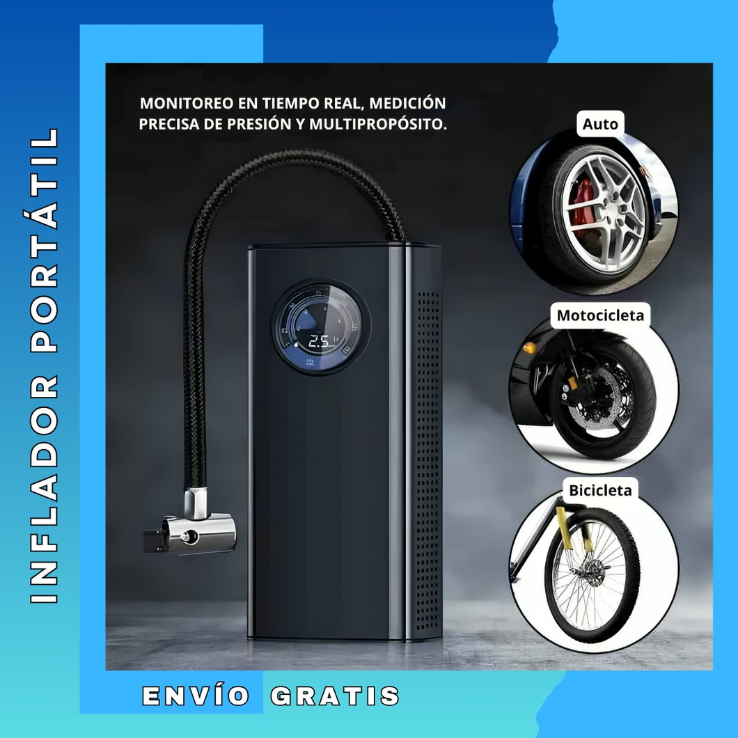 INFLADOR DE LLANTAS PORTÁTIL MULTIFUNCIONAL